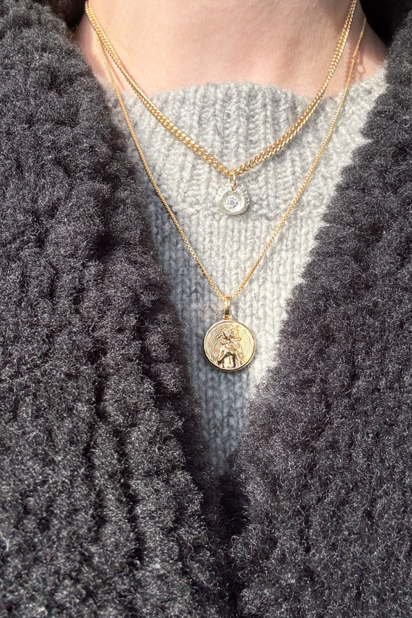 The Alex necklace | gold filled tarnish free Cuban chain with 925 sterling silver charm