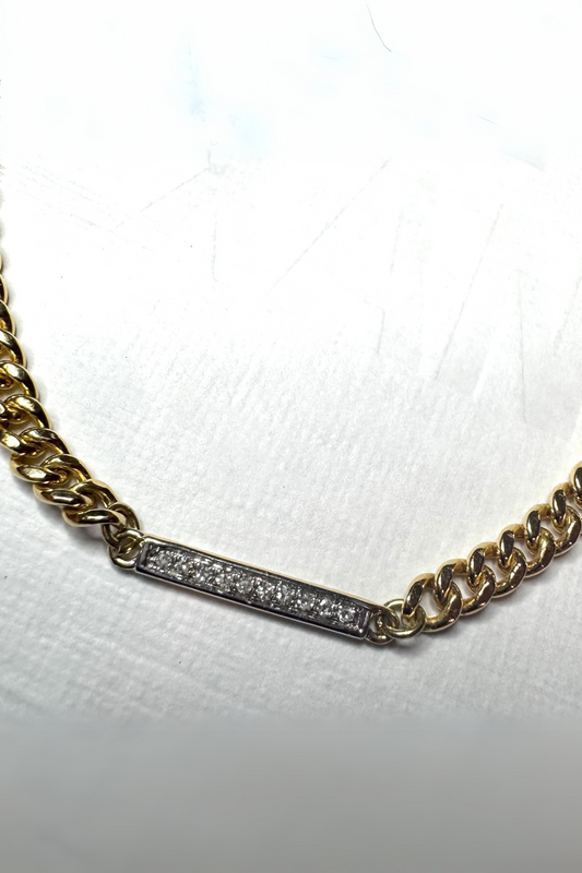 Golden links | 14k gold diamond bar bracelet